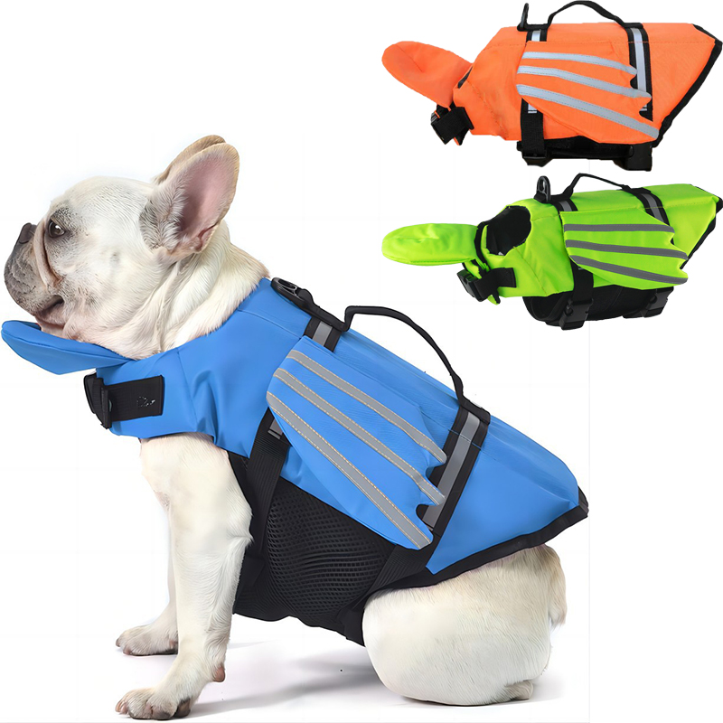 Life Jacket Buoyancy - เสื้อชูชีพสุนัขสะท้อนแสงปรับฤดูร้อนสุนัขขนาดใหญ่ชุดว่ายน้ําเสื้อกั๊กความปลอดภัยท่องเรือใบ Enhanced Buoyancy เสื้อชูชีพสัตว์เลี้ยง